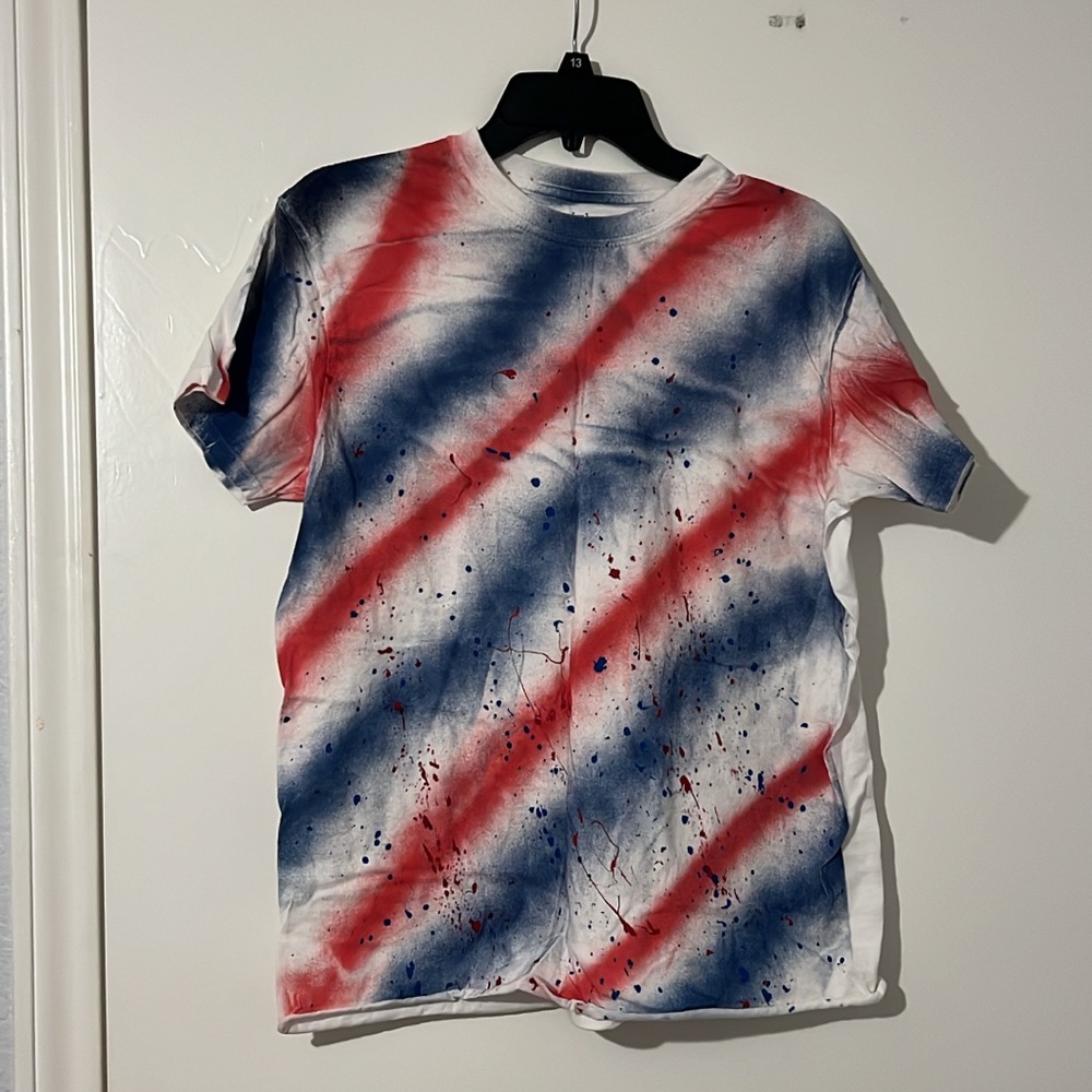 Red, White, and Blue Tie-Dye T-Shirt